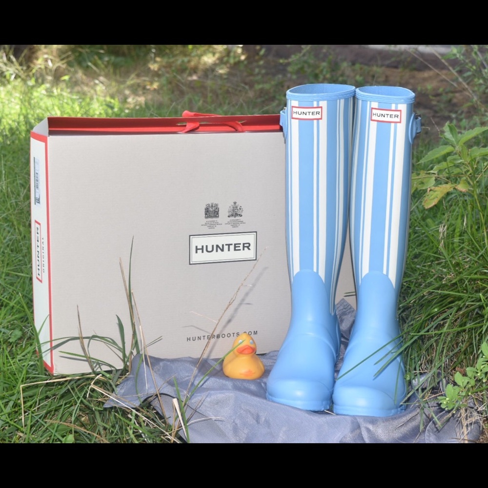 Original Garden Stripe Tall, Forget Me Not/White